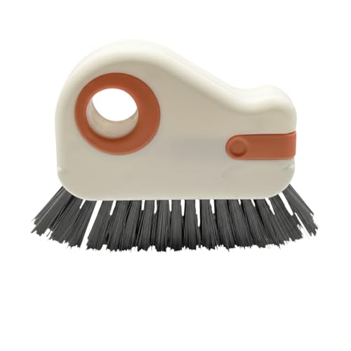 YoRise 2 in 1 Car Groove Cleaning Brush, Multifunctional Hard Bristle Car Window Track Cleaner Tool with Hidden Scraper, Universal Auto Door Crevice Cleaning Accessories for Window Sill(Orange-1PCS) - size: Orange-1PCS