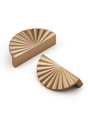 5 Pack Champagne Bronze Cabinet Pulls 2.5" Hole Center Cup Flat Drawer Pulls Kitchen Cupboard Bathroom Dresser Cabinet Hardware Handles Zinc Alloy - color: Champagne Bronze, size: 2.5"(64mm) Hole Center