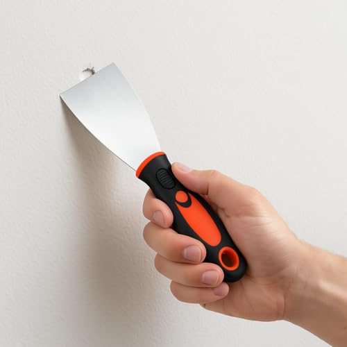 SteadMax 2” Putty Spackle Knife Scraper, Soft Grip, Designed for Repairing, Drywall, and Finishing Paint, Removing Mud, Decals, Wallpaper, Plaster Scraping, Putty, & Adhesive, Taping Knife Metal Tool
