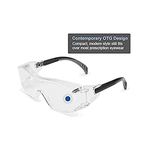 Gateway Safety 6983 Cover2 Safety Glasses Protective Eye Wear - Over-The-Glass (OTG), Gray Lens, Black Temple, 10 Pair - color: Smoke, size: 10 Pair