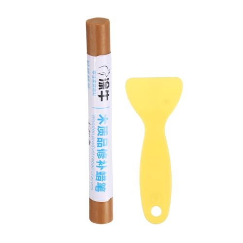 HARFINGTON Wood Filler Sticks Wood Furniture Scratch Repair Filler Sticks Furniture Touch Up Markers with Yellow Scraper for Wood Holes Wood Floor Table Door Cabinet, Yellow-Oak - color: Yellow-oak