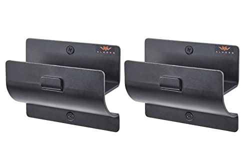 Ladder Hanger set of 2 For Garage Wall - Black Heavy Duty Utility Hook For Wall Mount Ladder Storage. Versatile Tool Holder To Maximize Space In Shed, Workshop, Garden, Hang Wheelbarrow, Folding Chair - color: Black, size: Pack of 2 Hooks