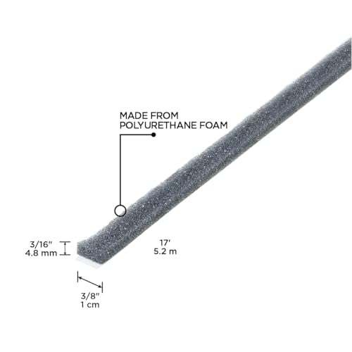 M-D Building Products 02055 3/16 in. x 3/8 in. x 17 ft. Gray Economy Foam Window Seal for Small Gaps - size: 3/16" x 3/8"