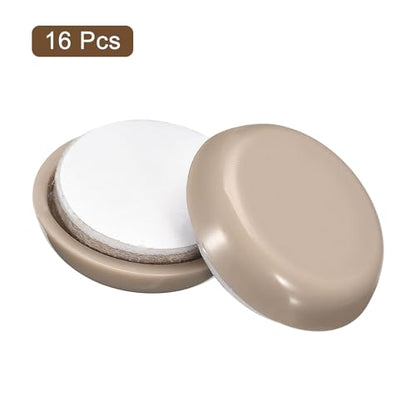 uxcell Furniture Sliders, 16Pcs 1" - Plastic Self-Adhesive Round Sliding Pads, Chair Glides for Carpeted Tile Vinyl Hardwood Floors (Grey) - size: 1"