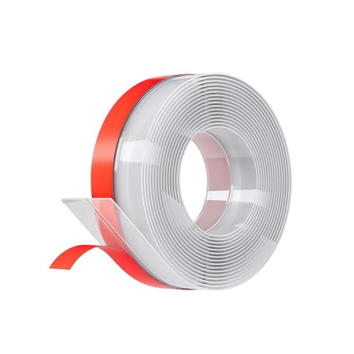 Door Weather Stripping, Silicone Door Seal Strip Sealing Tape, Door Draft Seal Adhesive Seal Tape for Doors Windows and Shower Glass Door Gaps (Thickness Upgrade) - color: Clear, size: 20FT (2" W x 0.04 "T)