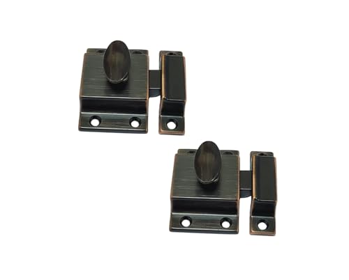 QCAA Traditional Large Oval Turn Cabinet Latch, Solid Brass, 2", for Cupboard & Other Furniture, Venetian Classical ORB (Oil-Rubbed Bronze), 2 Pack, Made in Taiwan - color: Venetian Classical ORB, size: 2 Pack