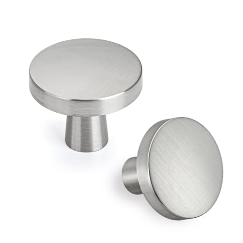 goldenwarm 30 Pack Brushed Nickel Cabinet Knobs for Kitchen Hardware Handles Round Drawer Knob for Closet Bifold Modern Cabinets Pulls,1.27 Inch - color: Brushed Nickel