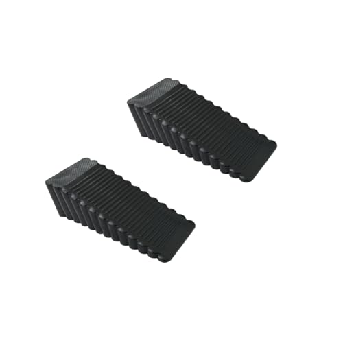 2Pack Black Rubber Door Stopper,Premium Sturdy Door Stoppers Wedge for Floor Fit Heavy Door for Gaps up to 1.2 Inches