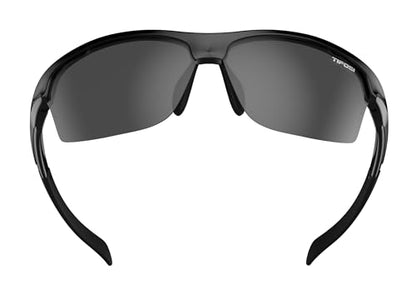 Tifosi Intense Sport Sunglasses Men & Women - Ideal For Golf, Pickleball, Running & Tennis. Vented Lenses Prevent Fogging - color: Gloss Black W/Smoke Lens Silver Mirror