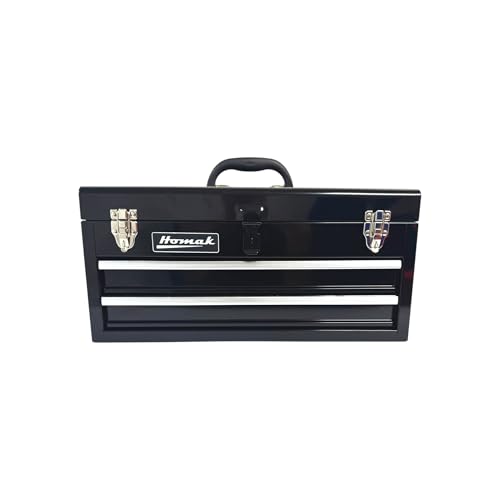Homak 2 Drawer Ball Bearing Toolbox Chest, Black, 20 Inches - color: Black, size: 2-Drawer