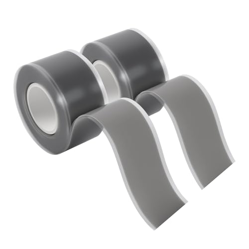 2-Pack Gray Silicone Repair Tape (20 Ft Total) - Self Amalgamating Tape for Duct Work & Hose Leaks - Heat Resistant Rubber Sealing Strip - Residue-Free & Easy-Peel Liner - color: Grey