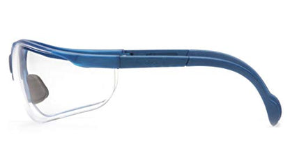 Pyramex Venture II Safety Eyewear, Indoor/Outdoor Mirror Anti-Fog Lens - color: Metallic Blue Frame