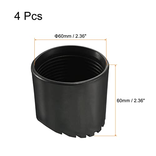 MECCANIXITY Ladder Non-Slip Feet Mat 60mm ID Rubber Round Telescopic Ladder Accessories Pad Cover Cushion for Ladder Protection Black Pack of 4 - size: 60mm