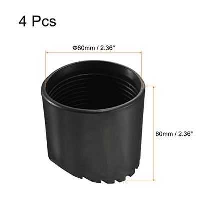 MECCANIXITY Ladder Non-Slip Feet Mat 60mm ID Rubber Round Telescopic Ladder Accessories Pad Cover Cushion for Ladder Protection Black Pack of 4 - size: 60mm