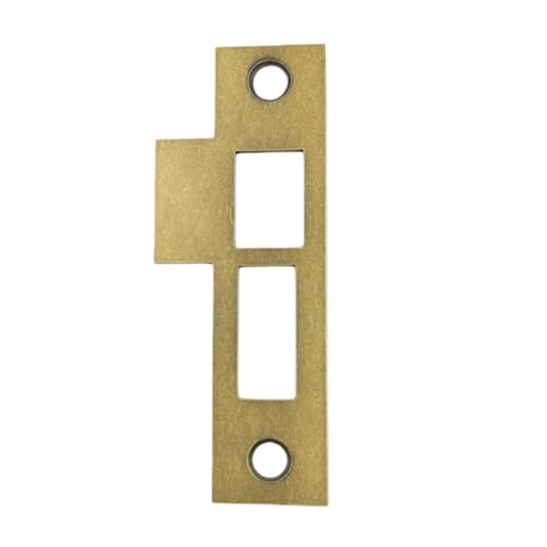 3-1/4" Antique Brass Door Strike Plate Latch, Solid Brass Mortise Lock Strike Plate, 3.25 Inch Interior Door Latch Strike Plate, Antique Brass Mortise Trim Plate - color: antique brass strike plate