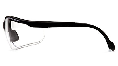 Pyramex Venture II Safety Eyewear, Indoor/Outdoor Mirror Anti-Fog Lens - color: Clear Lens/ Black Frame