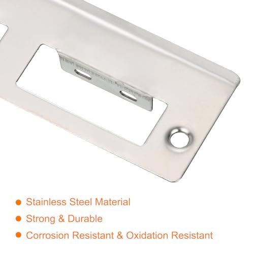 uxcell Door Strike Plate, 128mm x 42mm 201 Stainless Steel Latch Deadbolt Strike Plate for Door Frame Door Jamb, Silver - size: 128mm x 42mm