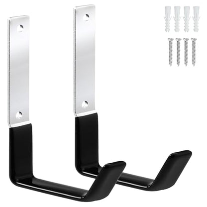 GeeWatom Heavy Duty Steel Hooks,Garage Storage Utility Hooks,Heavy Duty Tool Organizer,Steel Wall Mount Hook, Hose Hanger, Garage Garden Hooks (2)