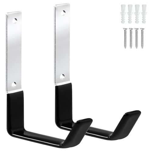 GeeWatom Heavy Duty Steel Hooks,Garage Storage Utility Hooks,Heavy Duty Tool Organizer,Steel Wall Mount Hook, Hose Hanger, Garage Garden Hooks (2)