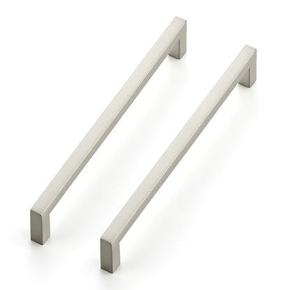 Ravinte 10 Pack Solid 6-1/4 Inch Center to Center Slim Square Bar Drawer Handles Cabinet Hardware - Brushed Nickel Kitchen Pulls - size: 6-1/4" Hole Center