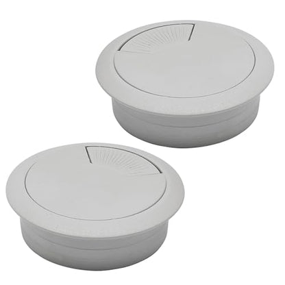 Desk Grommet 2-1/16" (53 mm), Desk Cord Hole Cover, Cable Grommet ABS Plastic, Desk Hole Grommet for Office and Home Table Cable, Detachable Adjustable Cable Cord Organizer (Light Grey 2 Pcs) - size: 2-1/16" (53 mm), style: 2 pcs Light Grey