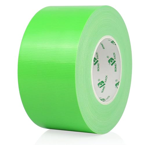 BOMEI PACK Green Duct Tape 3 inches Wide, Heavy Duty Industrial Strong Color Duct Tape 9.0mil x 60yds for Indoor Outdoor Use, Multi Purpose Home Repair - color: Green