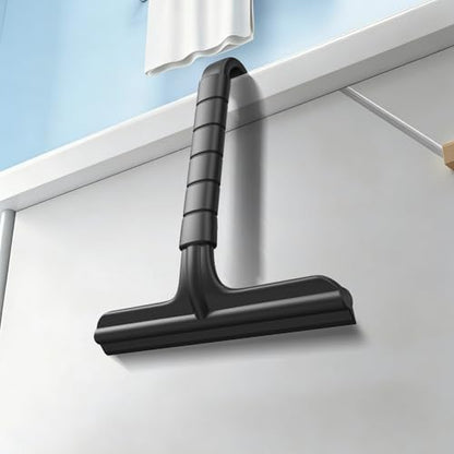All-One-Piece Shower Squeegee for Glass Doors, Silicone Bathroom Squeegee for Shower Glass, Window Tool for Tile Walls, Mirrors, Kitchen and Car, Hand Small Scraper(7.87in-Black)