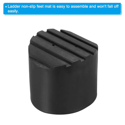 PATIKIL Ladder Non Slip Feet 2.2"/56mm, 2Pcs Rubber Round Foot Protective Mat Cushion Replacement for Telescopic Folding Extension Ladder Protection, Black - color: 56mm