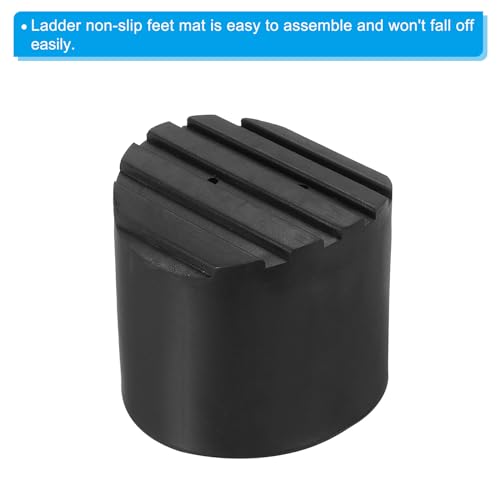 PATIKIL Ladder Non Slip Feet 1.9"/48mm, 1Pcs Rubber Round Foot Protective Mat Cushion Replacement for Telescopic Folding Extension Ladder Protection, Black - color: 48mm