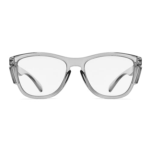 Z87 Anti-Fog Photochromic UV400 Blue Light Blocking Impact Resistant Protective Wraparound safety Glasses - color: Grey