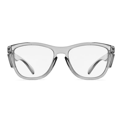 Z87 Anti-Fog Photochromic UV400 Blue Light Blocking Impact Resistant Protective Wraparound safety Glasses - color: Grey