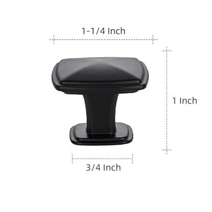 Ravinte 15 Pack Matte Black Kitchen Cabinet Square Knob Single Hole Cabinet Hardware for Dresser Drawer Pulls and Knobs - color: Black