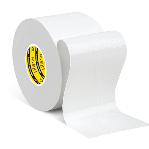 Duct Tape Heavy Duty Single Sided, Strong Adhesive High Strength, Waterproof Mesh Tape for Indoor and Outdoor Repairing Sealing Bonding, Easy Use Hand Tearable, 2.36 Inch x 66 Feet, White - size: 2.36″ X 66 Ft