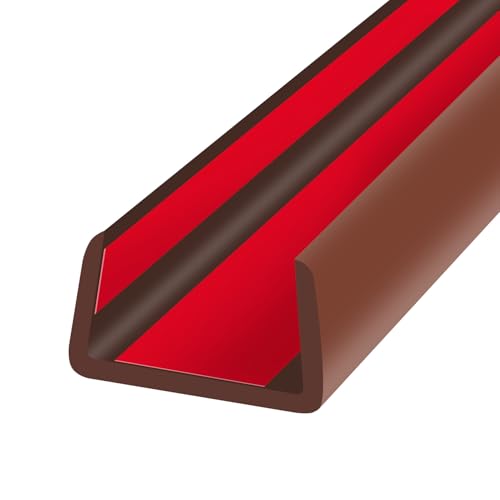 Rubber Edge Trim, Flexible Self Adhesive U Shaped Peel and Stick Edge Banding, 1-3/8"(35mm) U Channel Edge Protector for Door Sides, Edge Guards for Woods, Furniture, 20Ft, Brown Color - color: Brown, size: Fit 1-3/8" - L20'