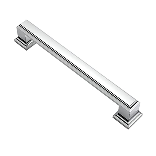 Alzassbg 10 Pack Polished Chrome Cabinet Pulls, 5 Inch(128mm) Hole Center Cabinet Handles Kitchen Pulls for Cabinets and Drawer AL3071CP - color: Polished Chrome, size: 5" Hole Center