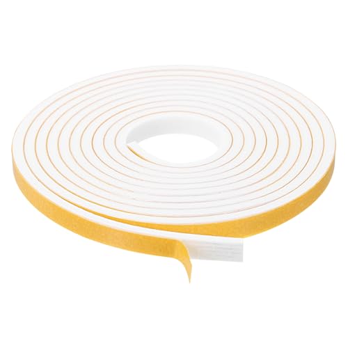 uxcell 1 Roll Foam Weather Stripping, 1/4" Wide X 1/8" Thick X 6.56 Ft Door Seal Strip Adhesive Foam Tape White Insulation Strip for Door Window - size: 1/4"x 1/8"x 6.56 Ft