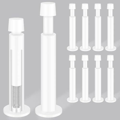 KOLAKO Door Stoppers, 10 Pack Door Stop, 4.4 Inch Door Stopper for Wall, White Long Doorstop with Soft Rubber Bumper Baseboard Door Stops - color: White, size: 4.4 Inch - 10 Pack