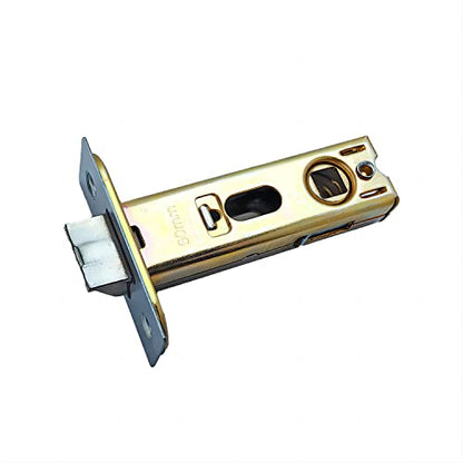 Qrity 60mm Tubular Latch, Forked Mortice Latch, Mute Door Sprung Latch, with Stainless Steel Panel for Internal Doors, Lever Door Handles - size: 60mm