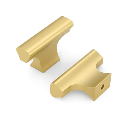 Asidrama 10 Pack Brushed Gold Kitchen Cabinet Knobs Dresser Knobs Drawer Knobs Single Hole Cabinet T Bar Pull Handles for Kitchen Wardrobe Cupboard - color: Brushed Gold, size: Single Hole Knob, style: 10 Pack