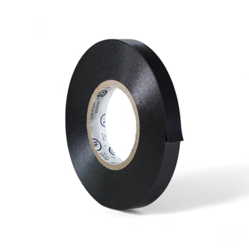GGR Supplies T.R.U. EL7566-AW Professional Grade Rubber Black PVC Electrical Tape, Rated up to 600 Volts and 176 F - UL/CSA/CE Listed Synthetic: 66 Ft. (8 Mil) (3/8 in. x 66 ft.) - size: 3/8 in. x 66 ft.