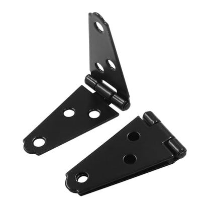Piutouyar 6 Pcs Heavy Duty Black Iron Strap Hinges, 2 Inch Shed Hinges Cabinet Latch Door Gate Hinges with Mounting Screws - color: Black