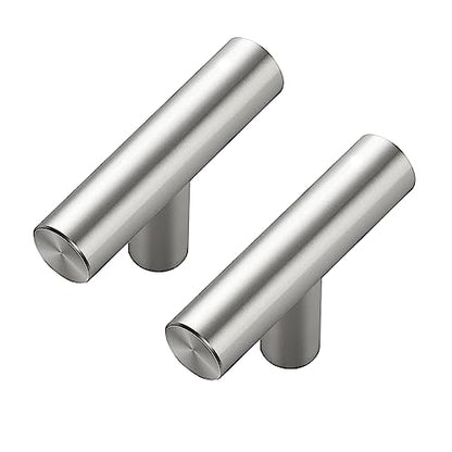 30 Pack Brushed Nickel Cabinet Knobs - Kitchen Silver Pulls for Drawer Stainless Steel Dresser Hardware 2in Length Single Hole T Bar, RDT50LS30 - color: Brushed Nickel, size: 30 Pack, style: T Bar
