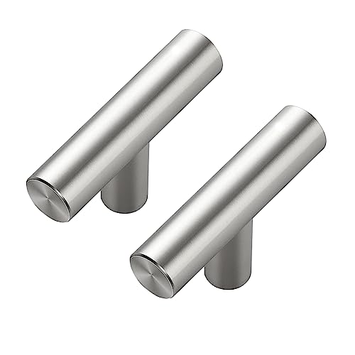 30 Pack Brushed Nickel Cabinet Knobs - Kitchen Silver Pulls for Drawer Stainless Steel Dresser Hardware 2in Length Single Hole T Bar, RDT50LS30 - color: Brushed Nickel, size: 30 Pack, style: T Bar
