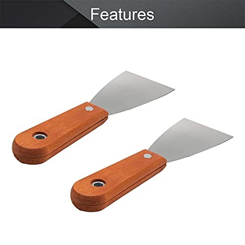 Utoolmart Putty Scraper 2.5" Cr-V Steel Stiff Putty Knives with Plastic Handle for Taping Paint Wall Floor Tile 2Pcs - size: 2.5 inch