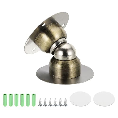 uxcell 1.9" Magnetic Door Stoppers, Wall Floor Mounted Magnetic Door Catch Holder, Stainless Steel Door Stops for Bedroom, Bathroom, Kitchen, Office, Bronze - color: Bronze, size: 1.9"