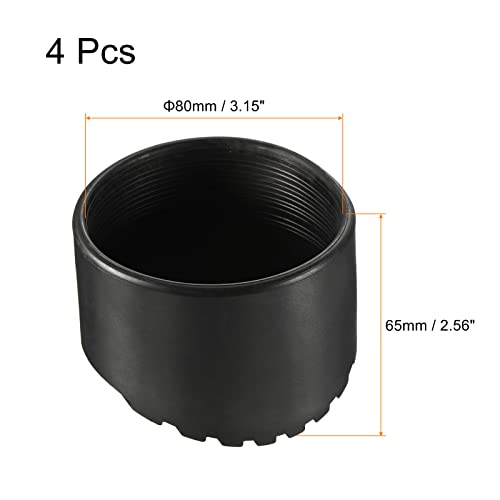 MECCANIXITY Ladder Non-Slip Feet Mat 80mm ID Rubber Round Telescopic Ladder Accessories Pad Cover Cushion for Ladder Protection Black Pack of 4 - size: 80mm