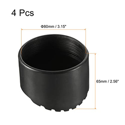 MECCANIXITY Ladder Non-Slip Feet Mat 80mm ID Rubber Round Telescopic Ladder Accessories Pad Cover Cushion for Ladder Protection Black Pack of 4 - size: 80mm