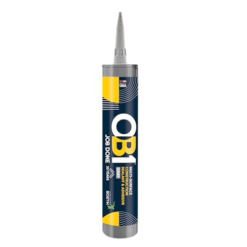 OB1 Universal Caulk Sealant & Adhesive Gray 10.1oz | Professional Grade Premium All-in-One Advanced Hybrid 3-in1 | Water Resistant Internal & External | Shrink Crack UV & Fade Resistant | 1 Cartridge - color: Gray, size: 10.1oz