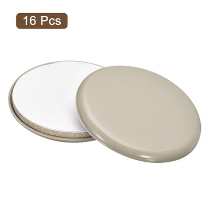 uxcell Furniture Sliders, 16Pcs 2 3/4" - Plastic Self-Adhesive Round Sliding Pads, Chair Glides for Carpeted Tile Vinyl Hardwood Floors (Grey) - size: 2 3/4"