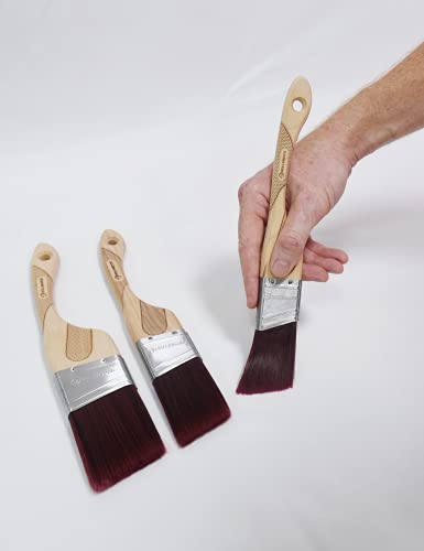 ROLLINGDOG Angled Paint Brush - Trim Brush with Ergonomic Wood Handle for Wall, Furniture, Cutting in Painting,3PC(1.5",2",2.5") - color: Medium Bristles（pack of 3）